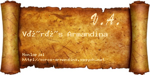 Vörös Armandina névjegykártya